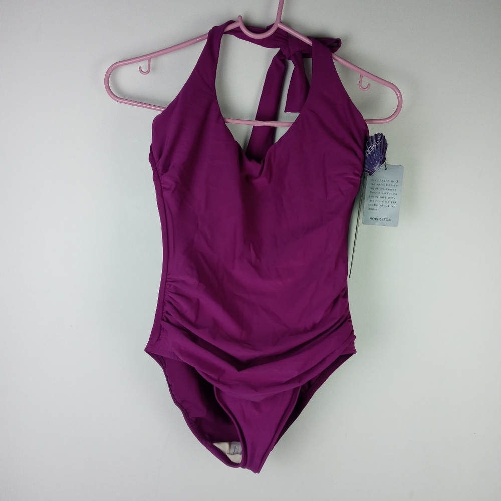 Miraclesuit Rock Solid Utopia Halter One-Piece Swimsuit Size 12